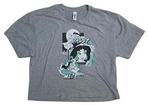 Disney Jasmine "Trust Me?" Graphic Womens Crop T-Shirt Heather Gray By Ideal T S - Picture 1 of 3