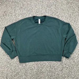 Lululemon Perfectly Oversized Cropped Crew Softstreme In Green Jasper Size 6 - Picture 1 of 12