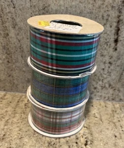 Vintage Statistiken Stoffband Basteln Weihnachten Karo 10 Yds jede Rolle Menge 3 Neu - Bild 1 von 9