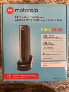 Motorola MT7711 24x8 Cable Modem Plus AC1900 WiFi Router - Picture 1 of 3