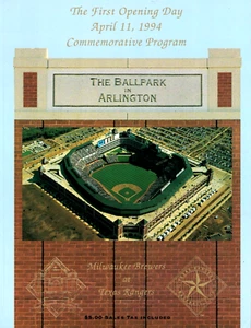 1994 Texas Rangers Opening Day at Arlington Programs (2) w/Newsletter Insert EX - Picture 1 of 1