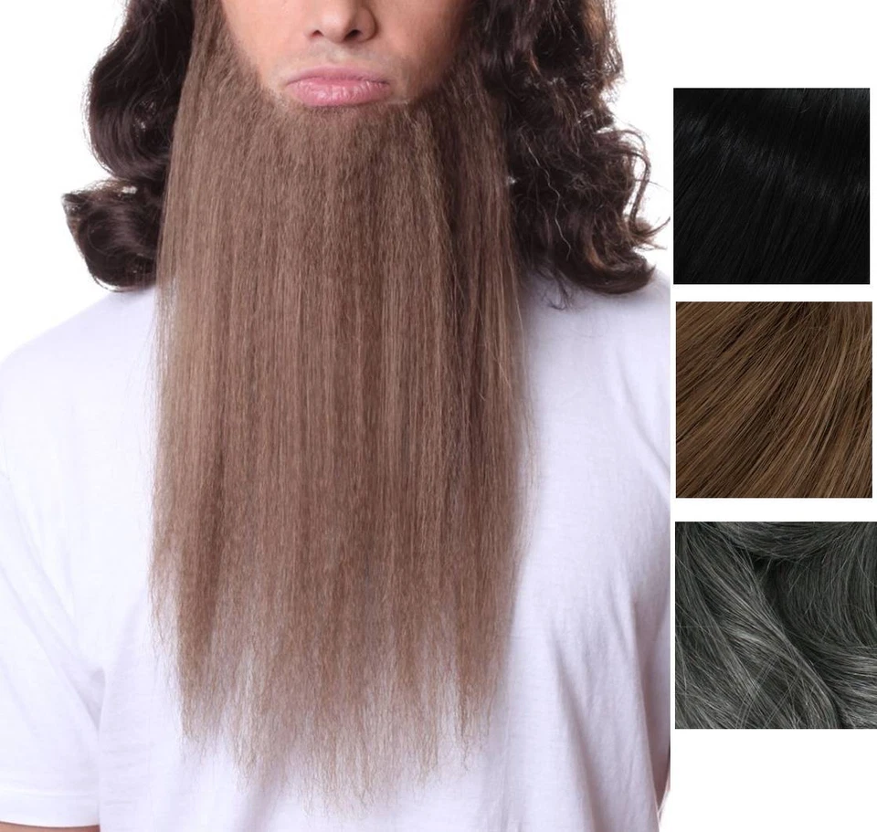 16" LONG FULL FACE BEARD DUCK DYNASTY BIKER WIZARD COSTUME HUMAN HAIR BLEND - Image 1 of 1