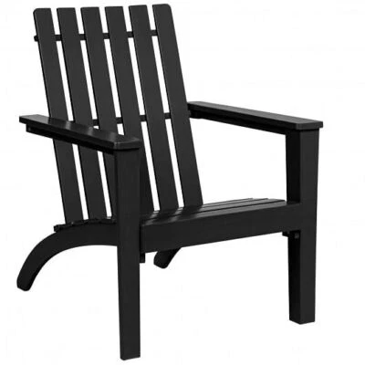 Outdoor Durable Patio Acacia Wood Adirondack Lounge Armchair-Black - Color: Blac - Image 1 of 4