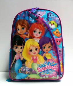 16" Rucksack Schule Mädchen Büchertasche Spritzlinge Meerjungfrau Freunde lila pink NEU - Bild 1 von 12