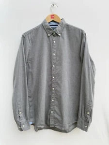 Tommy Hilfiger New York Fit Polka Dot Button Down Shirt Grey Navy Cotton Large - Picture 1 of 14