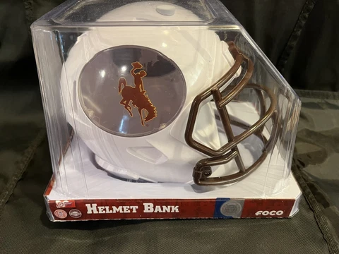 Wyoming cowboys FOOTBALL HELMET BANK NEW SEALED Cover