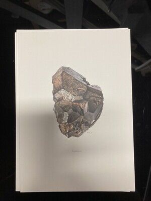 Art Print Cartel Póster Minerales Geología Piedra 19x27 N59 Ilménite • 9.56€