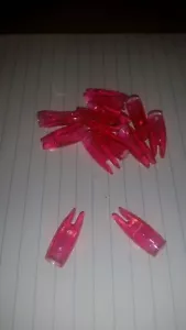 12pcs Arrow Nocks 11/32 Pink Neon Glue On Nocs Tapered Aluminum Wood Bow Hunting - Picture 1 of 1