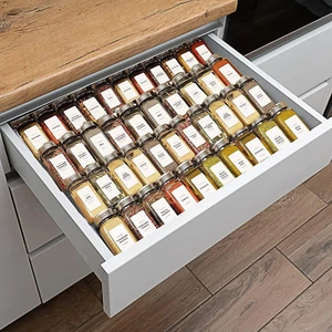Spice Rack Drawer Organiser, 4 Tier- 2 Set Expandable from 13" to 26" Seasoning - Picture 1 of 12