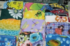 Fleece Squares, Solids & Patterns, Most At Least 8x8, Over 6 Lbs Of Material - Picture 1 of 9