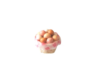 FAIRY BASKET OF 12 EGGS - 1/12 SCALE - NEW & PACKAGED - EGGS FIXED INTO BASKET - Picture 1 of 1