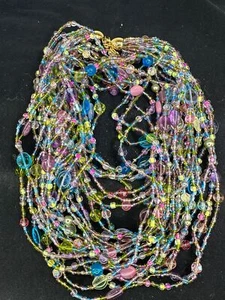 JOAN RIVERS Necklace Multi Strand Rhinestone NOSIB Vintage M-5888! - Picture 1 of 5