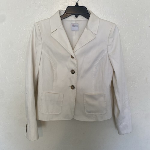 Giacca ROSSO Valentino avorio cotone fiocco taglia 4 AS iS