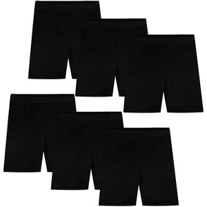 Girls Dance Shorts Solid Color Safety Bike Shorts Black 5-7X - Picture 1 of 5