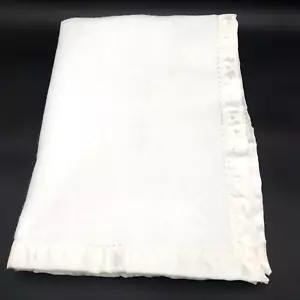 Vintage Baby Blanket Acrylic Satin Trim Made in USA RN 21577 Quilted Products - Picture 1 of 6