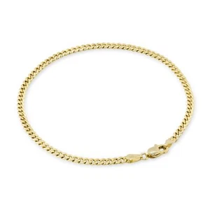 14K Yellow Gold 3mm Miami Cuban Link Chain Bracelet Men Women 7" 7.5" 8" 8.5" 9" - Picture 1 of 72