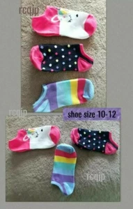 kids socks girl- 3 pack-Unicorn- 1 unicorn and striped and dotted socks - Picture 1 of 2