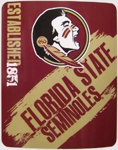 Blanket Fleece Throw NCAA Florida Seminoles NEW 50”x60” with protective sleeve - Picture 1 of 2