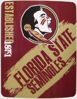 Blanket Fleece Throw NCAA Florida Seminoles NEW 50”x60” with protective sleeve - Image 1 of 2