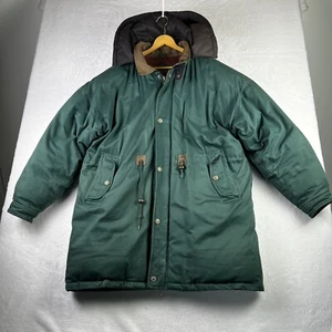 Chaqueta de plumón Boston Trader vintage Parka para hombre XL verde franela forrada abrigo de invierno - Imagen 1 de 19