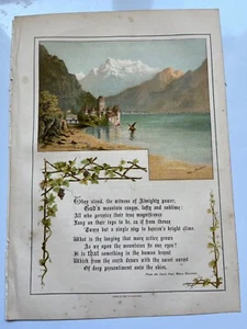 Poem by Meta Heusser Illustration by Otto Mayer early chromolithograph 1886 - Picture 1 of 4