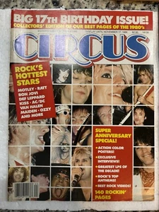VINTAGE CIRCUS MAGAZINE NOVEMBER 17 1986 17TH BIRTHDAY ISSUE 5 CENTERFOLD POSTER - Picture 1 of 11