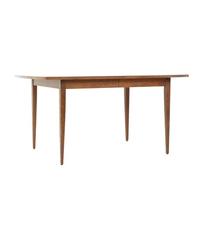 American of Martinsville Mid Century Walnut Dining Table with 3 Leaves Cover