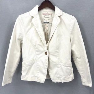 Cartonnier Anthropologie Knit Blazer Womens 2 Beige One-Button Elbow Patch Norm - Picture 1 of 16