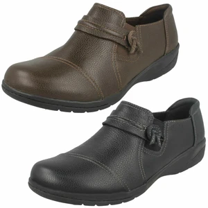 Ladies Clarks 'Cheyn Madi' Black Or Dark Brown Leather Casual Shoes