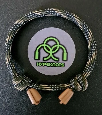 mens bracelet paracord bracelet knot adjustable wristband black - Image 1 of 4