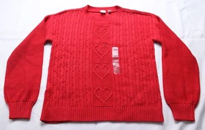 Gap Girl's Relaxed Cable-Knit Heart Sweater EJ2 Modern Red Heart Size 2XL NWT - Picture 1 of 3