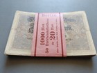 50 x  20 Mark Ro. 49  Bündel mit Banderole Darlehenskasse 