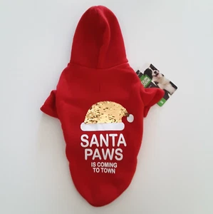 Único Petz Talla S Navidad Patas de Papá Noel Sudadera con Capucha Pullover Chaqueta Lentejuelas Rojas - Imagen 1 de 7