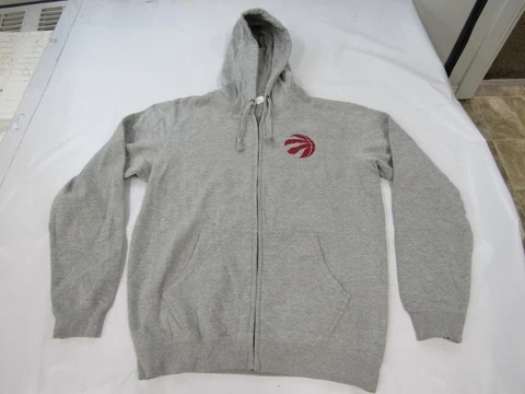 New Toronto Raptors Mens Size M Medium Gray Full Zip Hoodie Cover