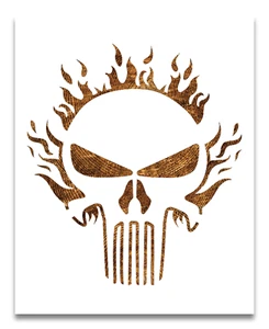 Punisher Schädelschablone - Wiederverwendbare Farbe, Zeichnen, Malen benutzerdefinierte Schablonenkunst - Bild 1 von 3