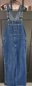 VINTAGE Dickies Latzhose Herren 44x30 blau Denim Latz Zimmermann gerade Farm Arbeit - Bild 1 von 8