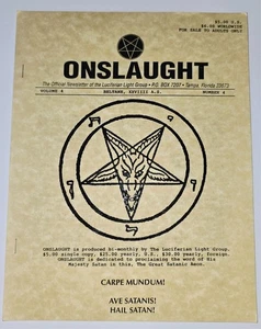 1994 ONSLAUGHT LUCIFERIAN SATAN MAGAZINE ZINE OCCULT BOOK SATANIC DEVIL VTG - Imagen 1 de 13