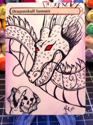 Dragonskull Summit - Commander Magic The Gathering - *Altered Hand Painted * - Image 1 of 4