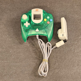SEGA DREAMCAST OEM TRANSLUCENT GREEN CONTROLLER AND VMU NOT WORKING AS IS