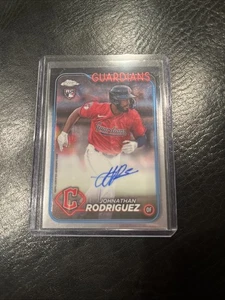 Johnathan Rodriguez RC Chrome Rookie Auto #RA-JR Guardians - 2024 Topps Chrome - Picture 1 of 1
