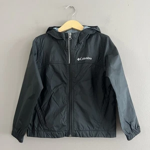 Columbia Talla 4/5 (XXS) Niños Cremallera Completa Capucha Bolsillo Ligero Chaqueta de Lluvia Negra - Imagen 1 de 13