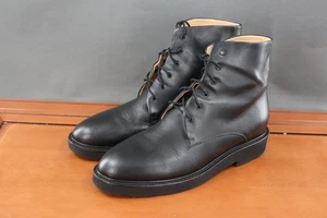 Dear Frances Ankle Boots Shoes Womens 40 / 9.5 Black Leather Lace Up Made Italy - Picture 1 of 10