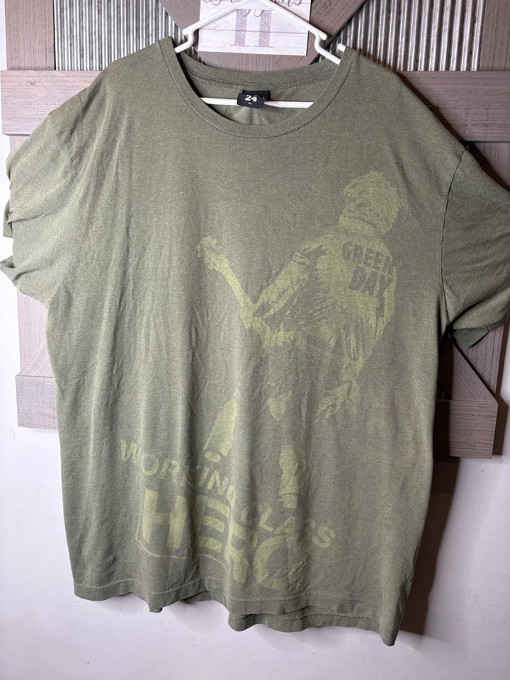 Camisa Verde Green Day Working Class Hero Hard Rock Café Sacramento Talla XXL Foto 1 de 4