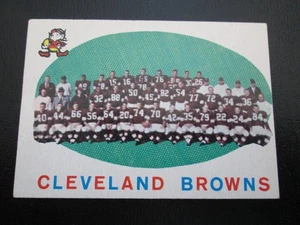 CLEVELAND BROWNS 1959 TOPPS TEAM FOOTBALL CARD # 161 VG-EX WRINKLE (OC) - Foto 1 di 4