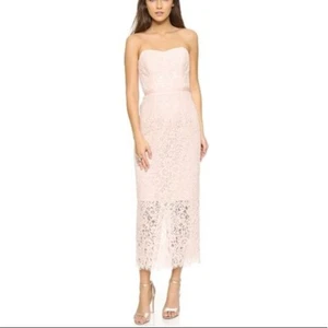 SHOSHANNA MIDNIGHT PINK LACE STRAPLESS DRESS SIZE 0 - Picture 1 of 12
