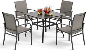 5 Piece Patio Dining Set Outdoor Table and Chairs Set of 4 for Garden Backyard - Picture 1 of 8