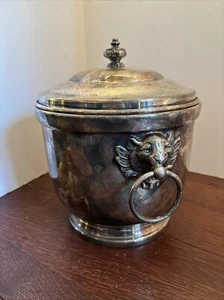 VTG Crosby E.P.C #2 Vacuum Sealed Ice Bucket With Lid, Lion Head Ring Handles - Picture 1 of 15