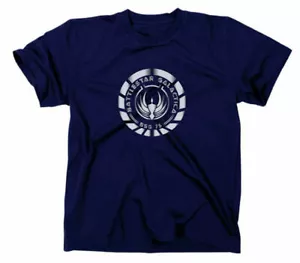 Battlestar Galactica Fan T-Shirt Kampfstern BSG Logo What The Frak Zylon Cylon - Imagen 1 de 6