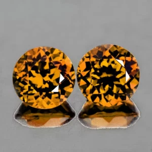 4.50 mm 2 pieces Round AAA Fire Natural Golden Yellow Mali Garnet {Flawless- VVS - Picture 1 of 2