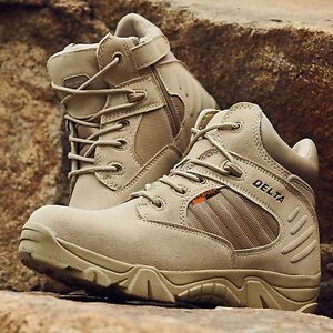 Men Desert Delta Force Military Boots Tactical Airsoft Hunting Outdoor Army Tan